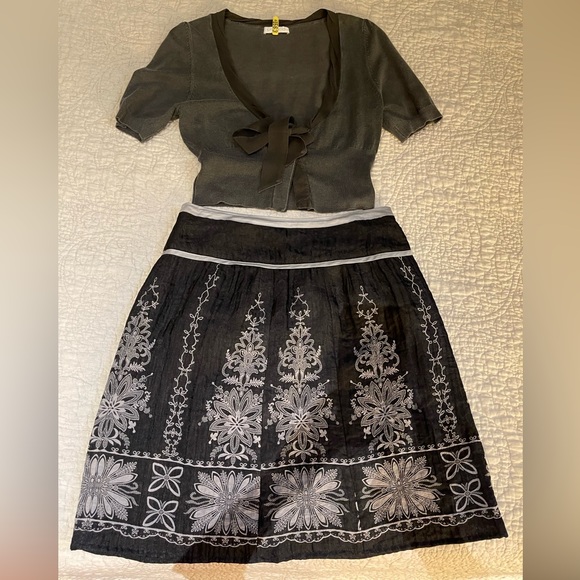 Promod Cropped Short Sleeve Cardigan, Gray with Contrast, Size S - Picture 9 of 9